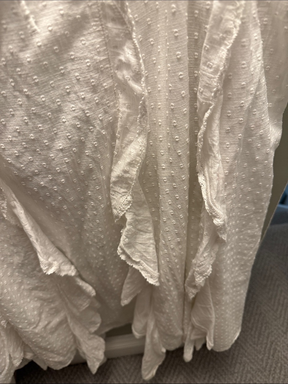 American Eagle Outfitters White Maxi Skirt with Ruffle Detail - Picture 2 of 2